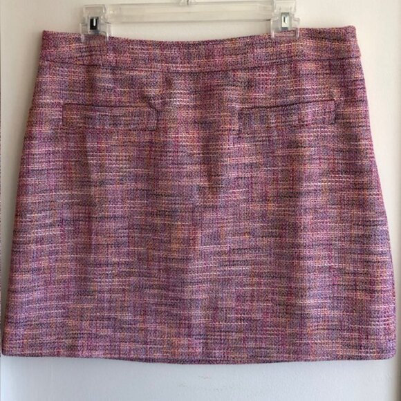 LOFT Pink Tweed A Line Petite Tailored Skirt 12P - Picture 1 of 15